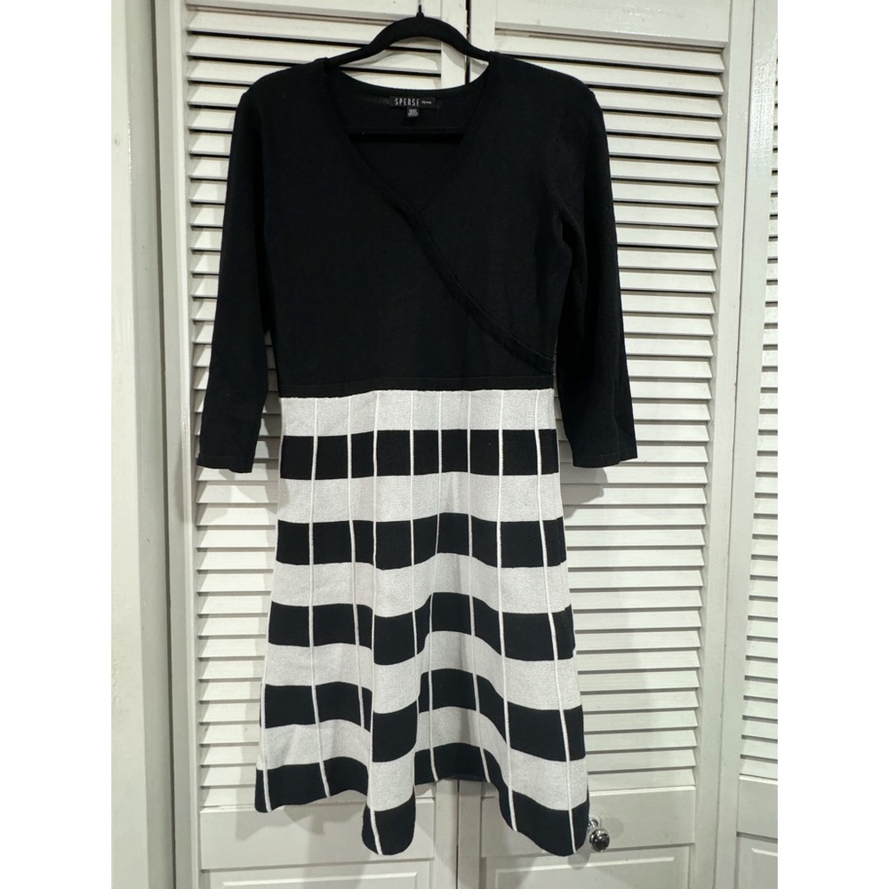 Spense Petite Black and White Dress